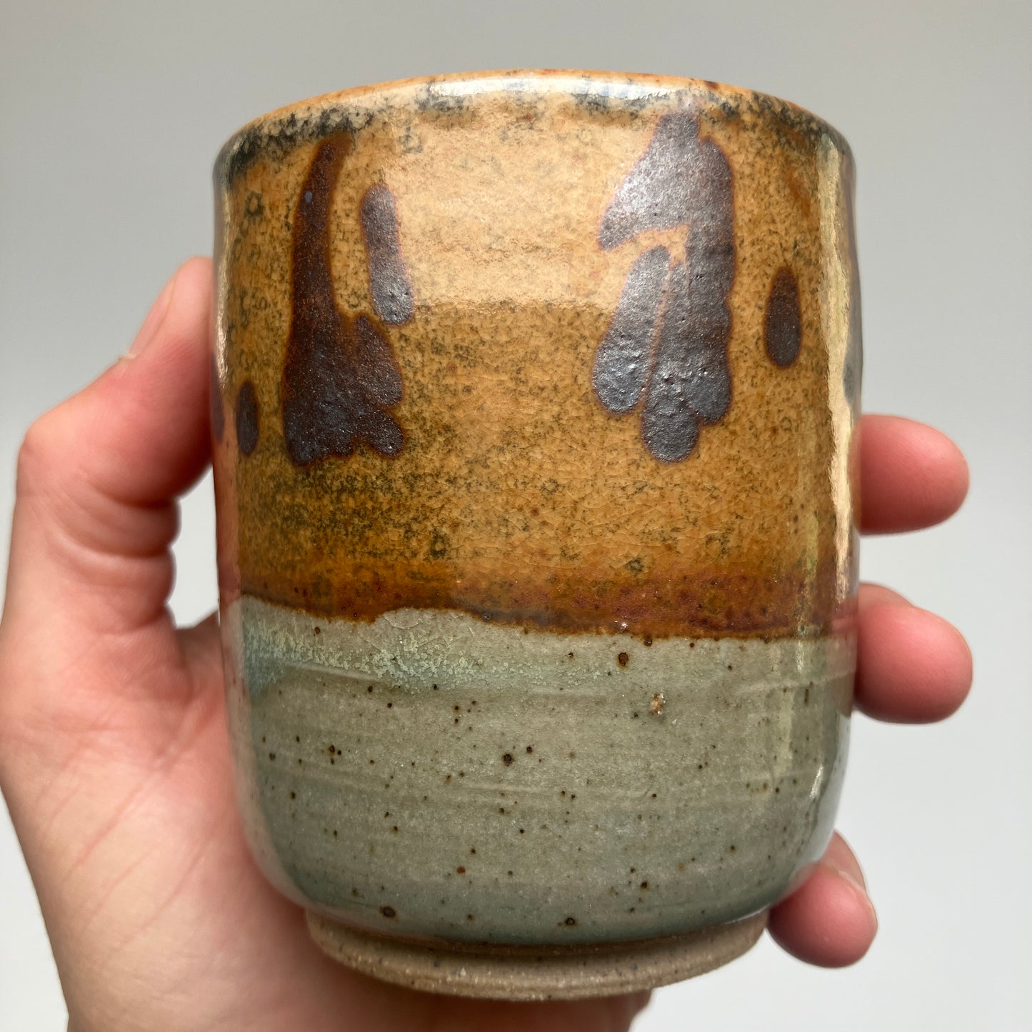 Teacup with Marbled Slip and Celadon