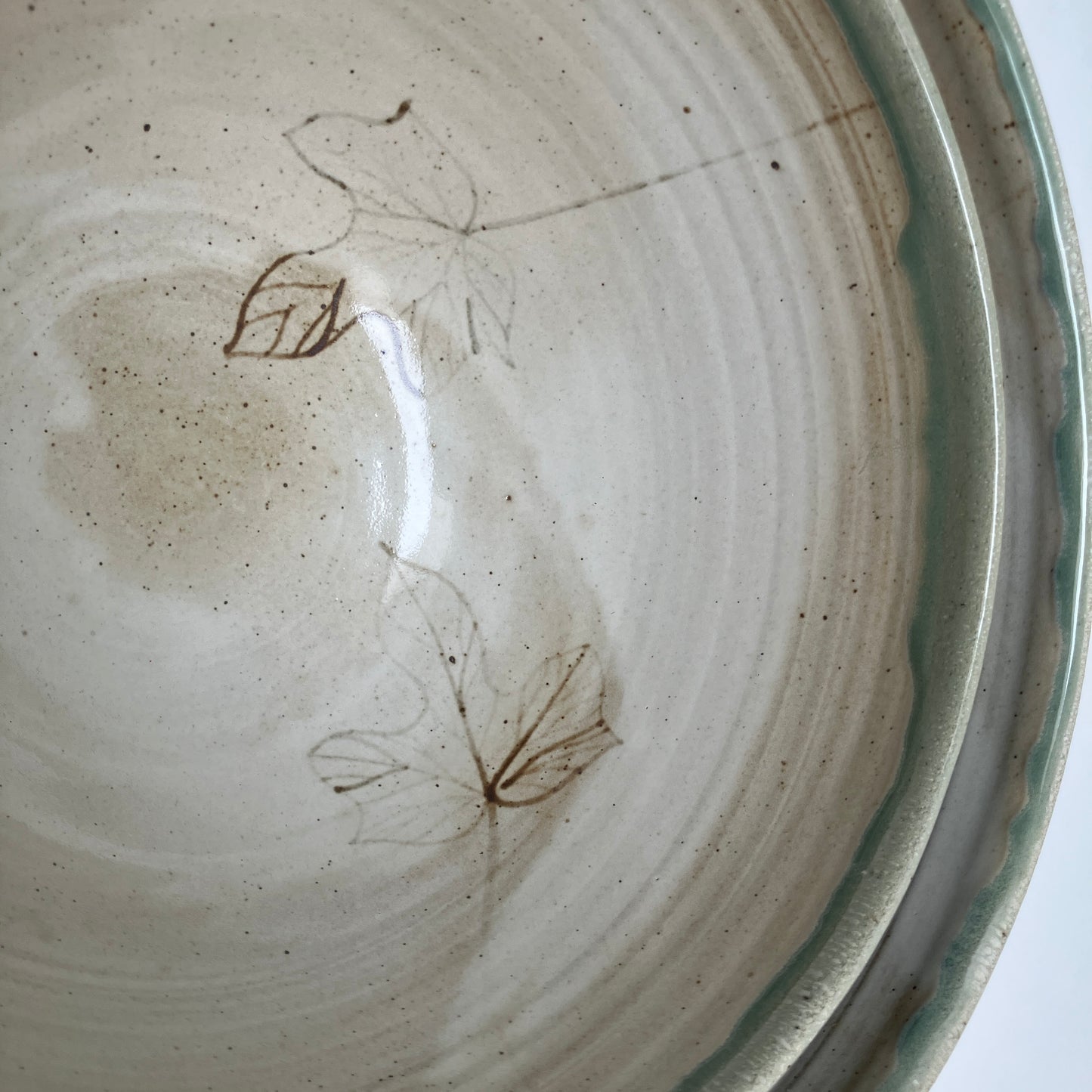 Six Piece Nesting Set of Bowls (Decorated with Leaves)