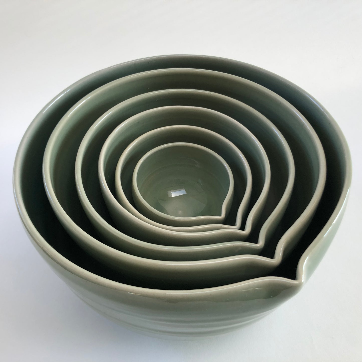 Six Piece Nesting Set of Bowls (Celadon)