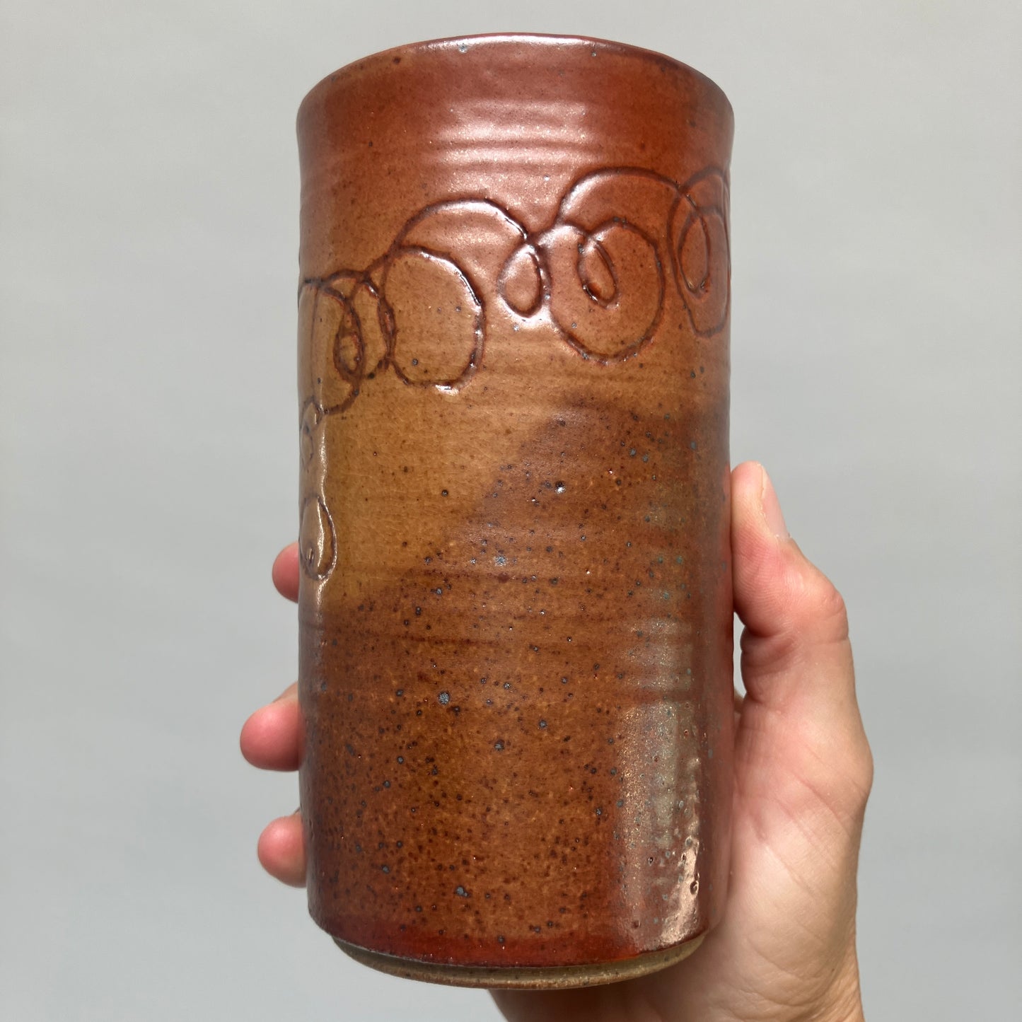 Tall Abstract Mug in Shino