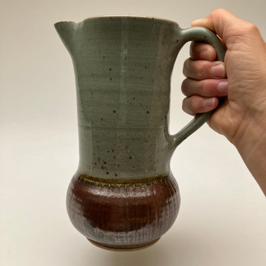 Pitcher with Bulb and Carved Lines