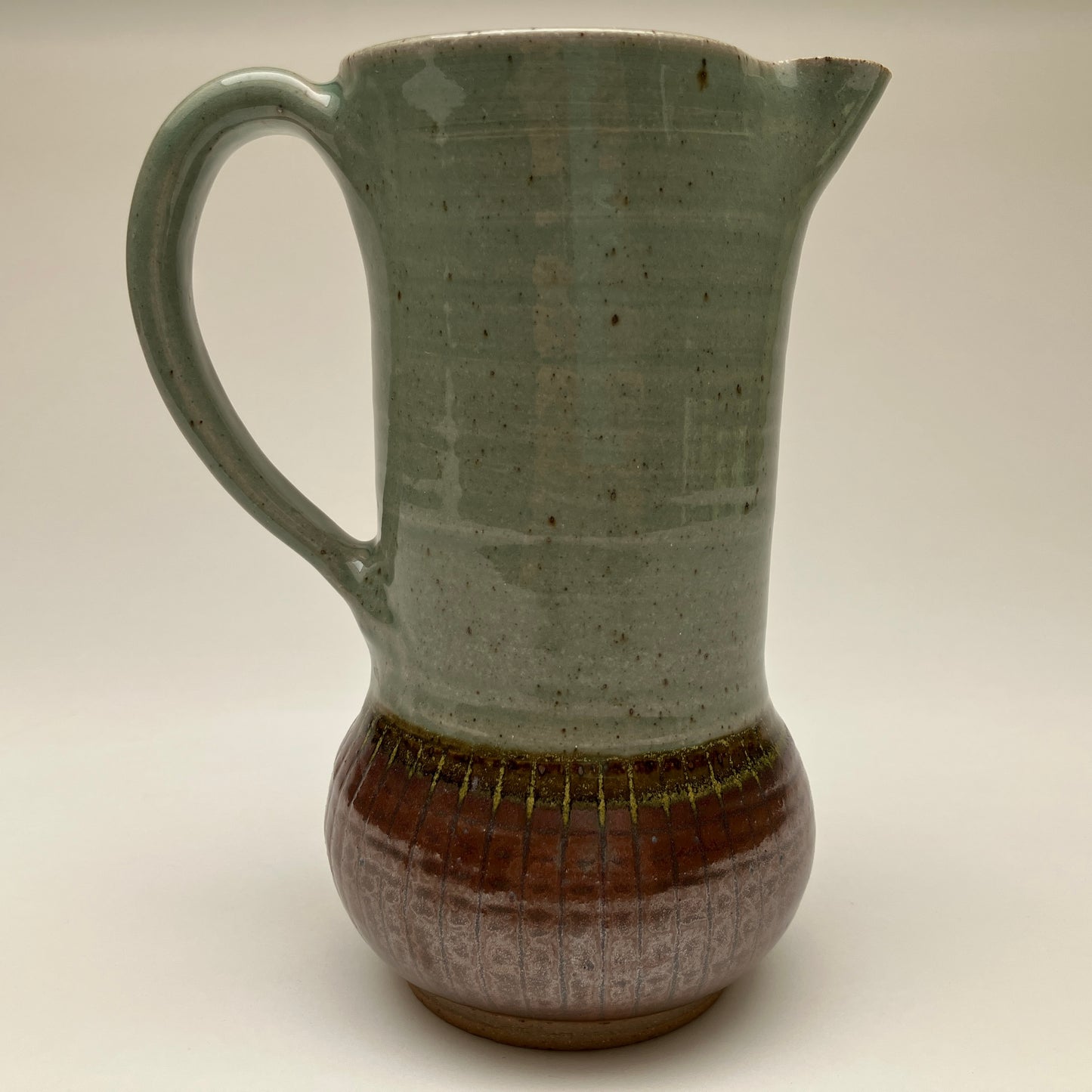 Pitcher with Bulb and Carved Lines