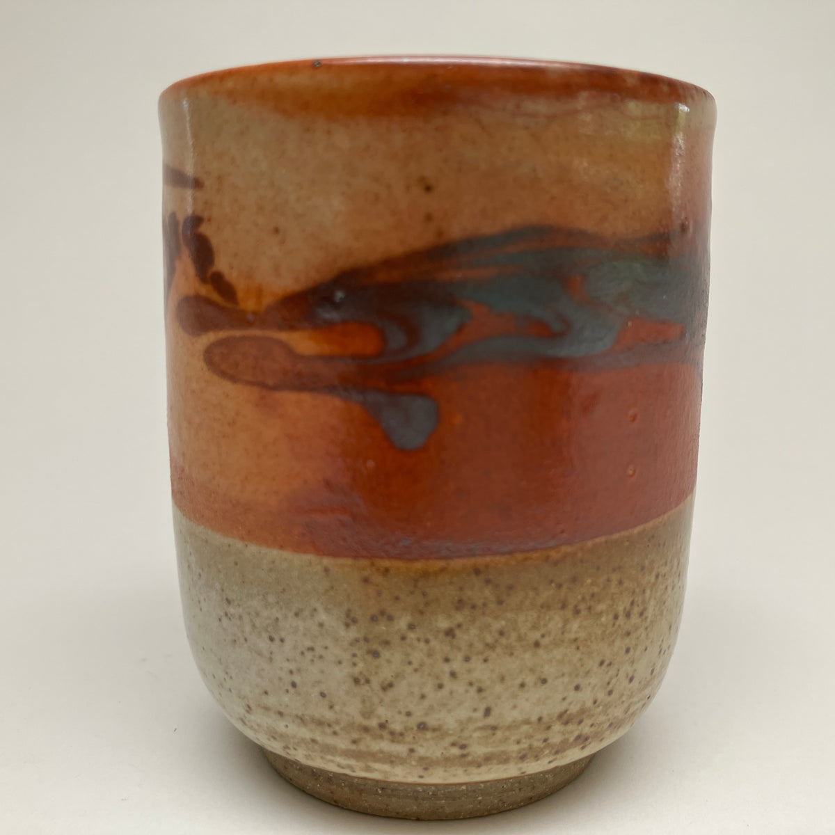 Teacup with Marbling and Cream White Glaze