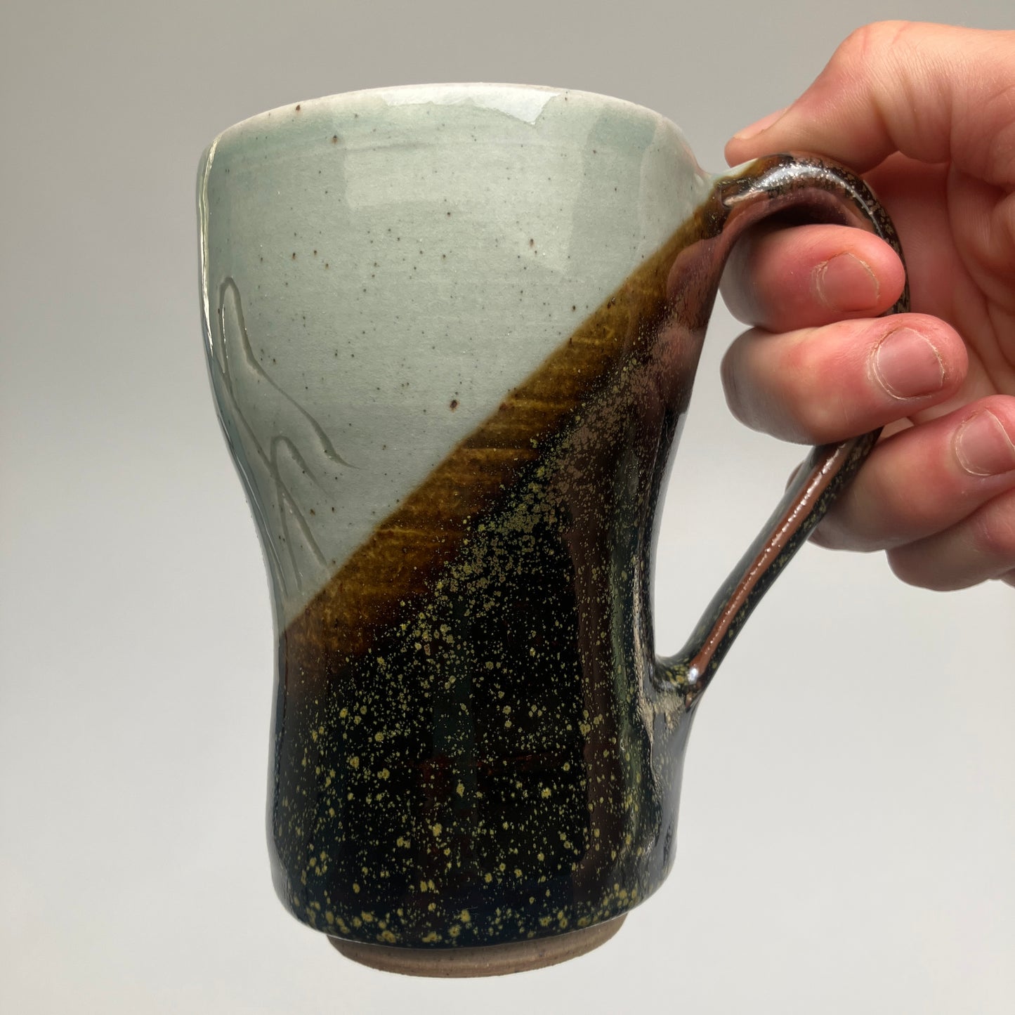 Tapered Mug With Grasses
