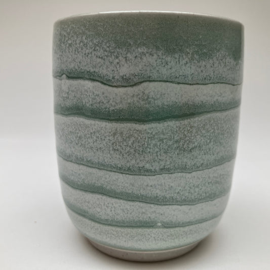Teacup with Cream and Celadon Glaze Overlay