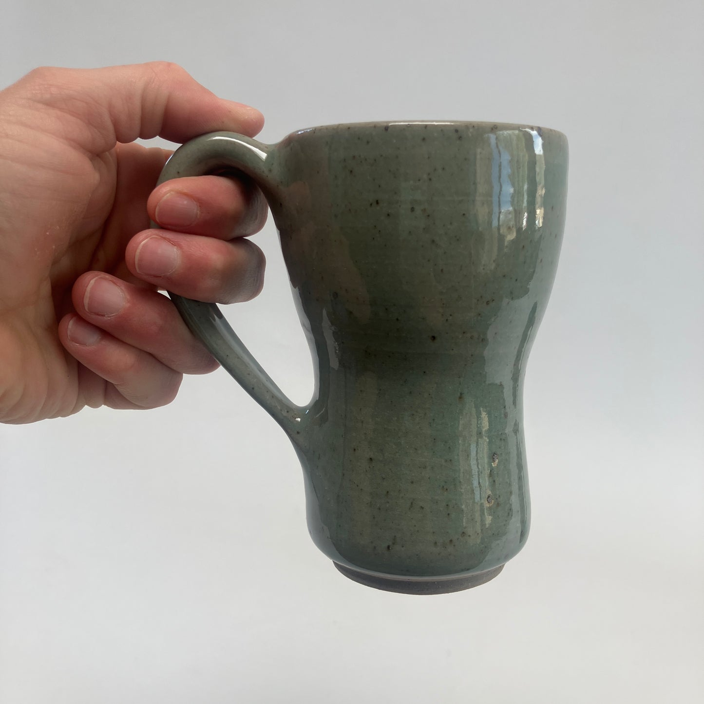 Curvy Celadon Colored Mug
