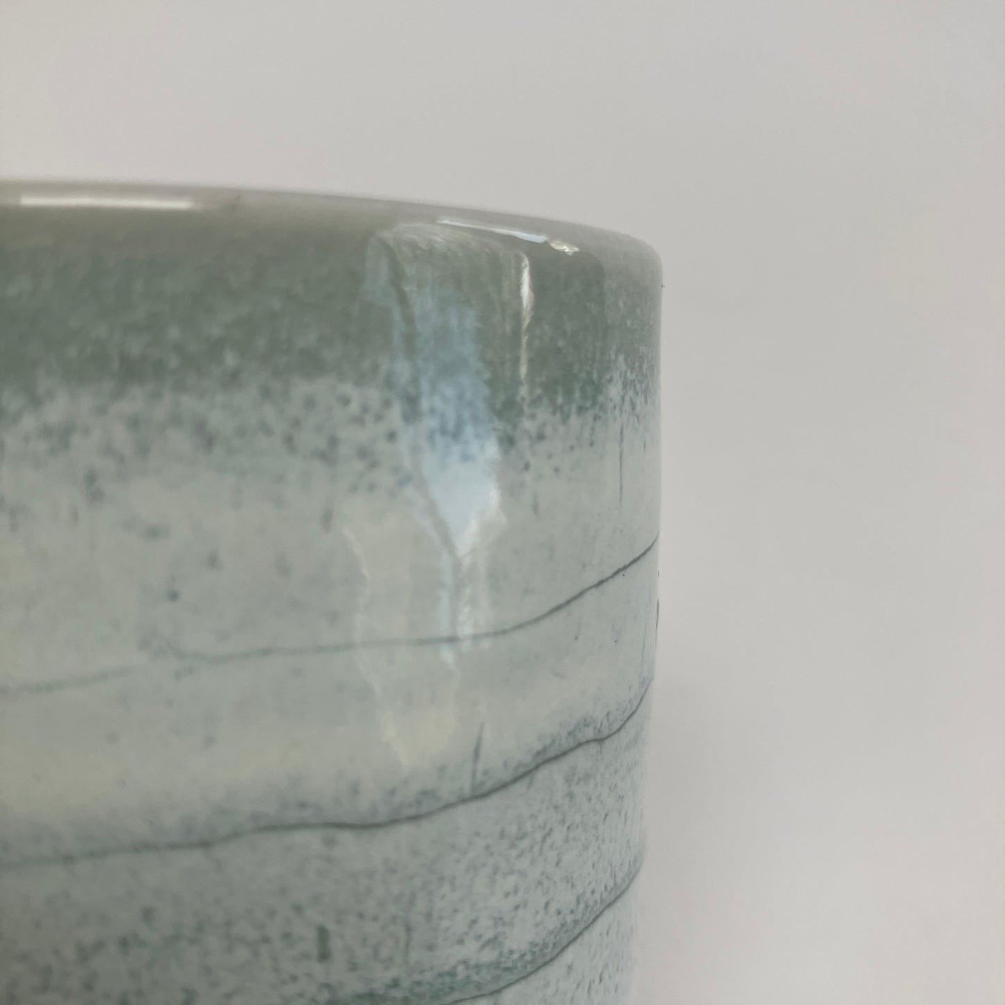 Teacup with Cream and Celadon Glaze Overlay