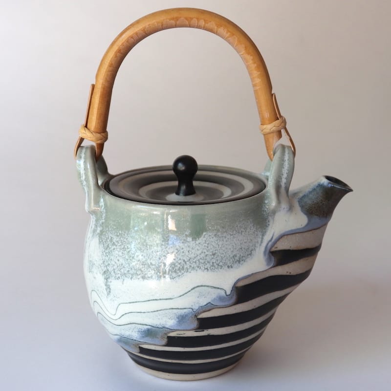  Ceramic Teapot with Bamboo Handle