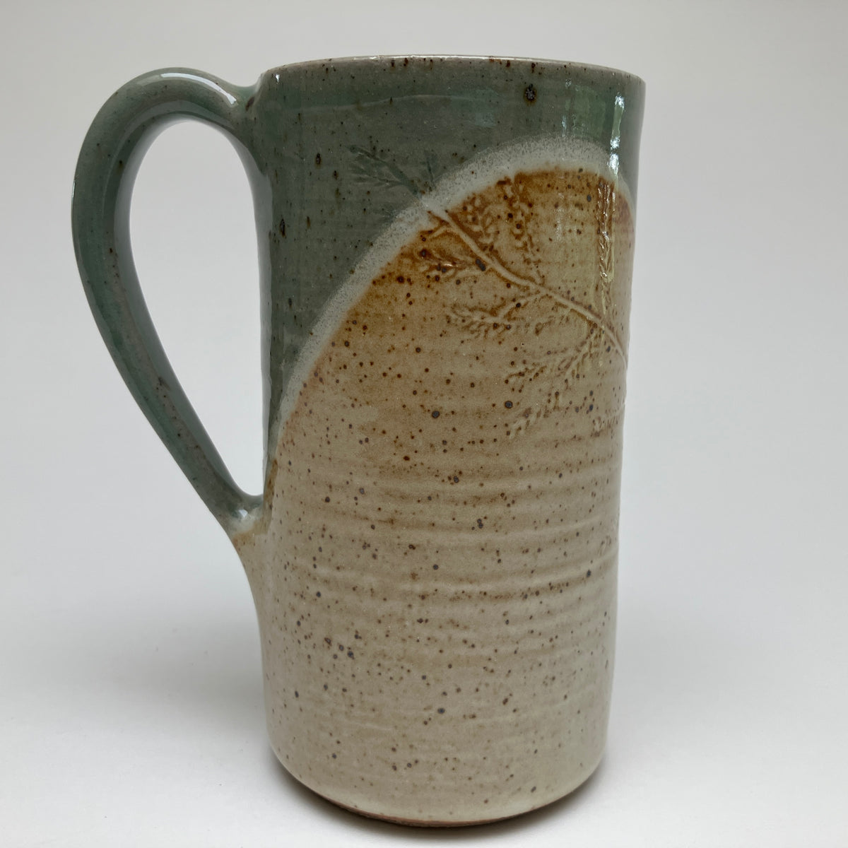 Tall Mug with Fern Leaf