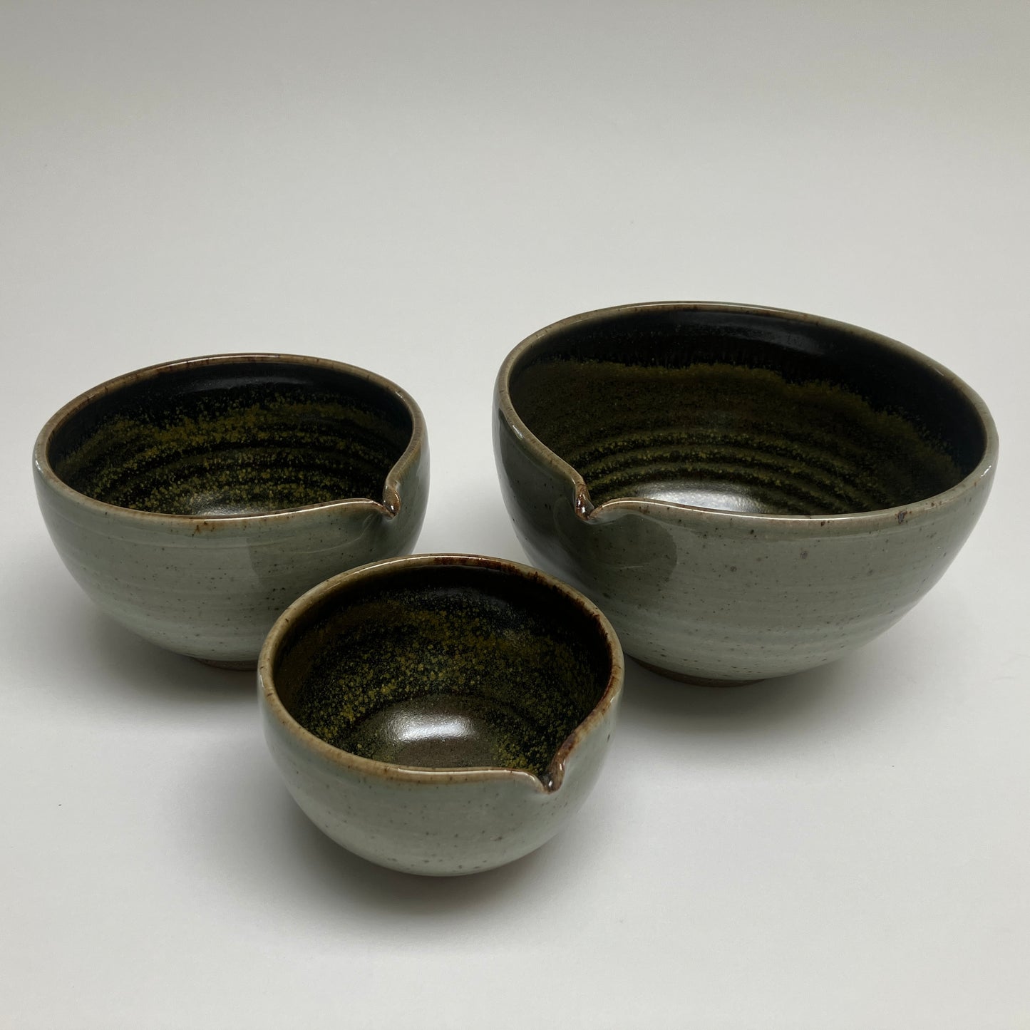 Small Nesting Set in Cream White and Celadon