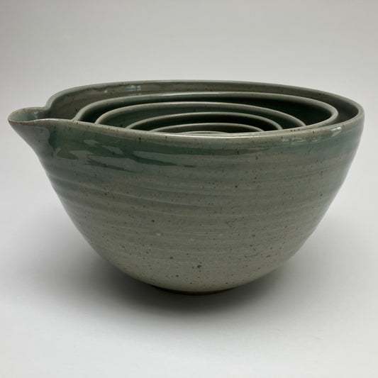 Six Piece Nesting Set of Bowls In Celadon
