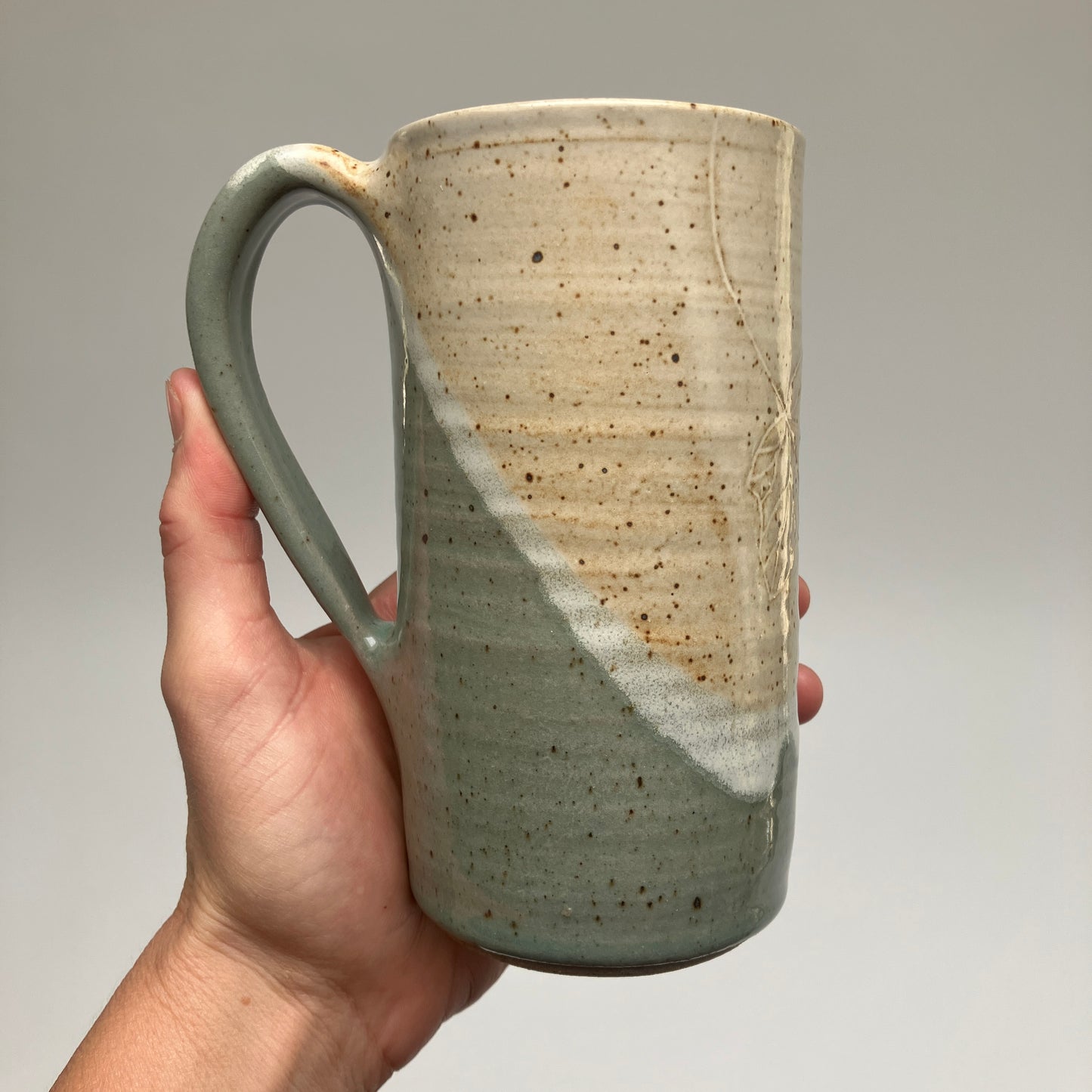 Tall Mug with Leaves