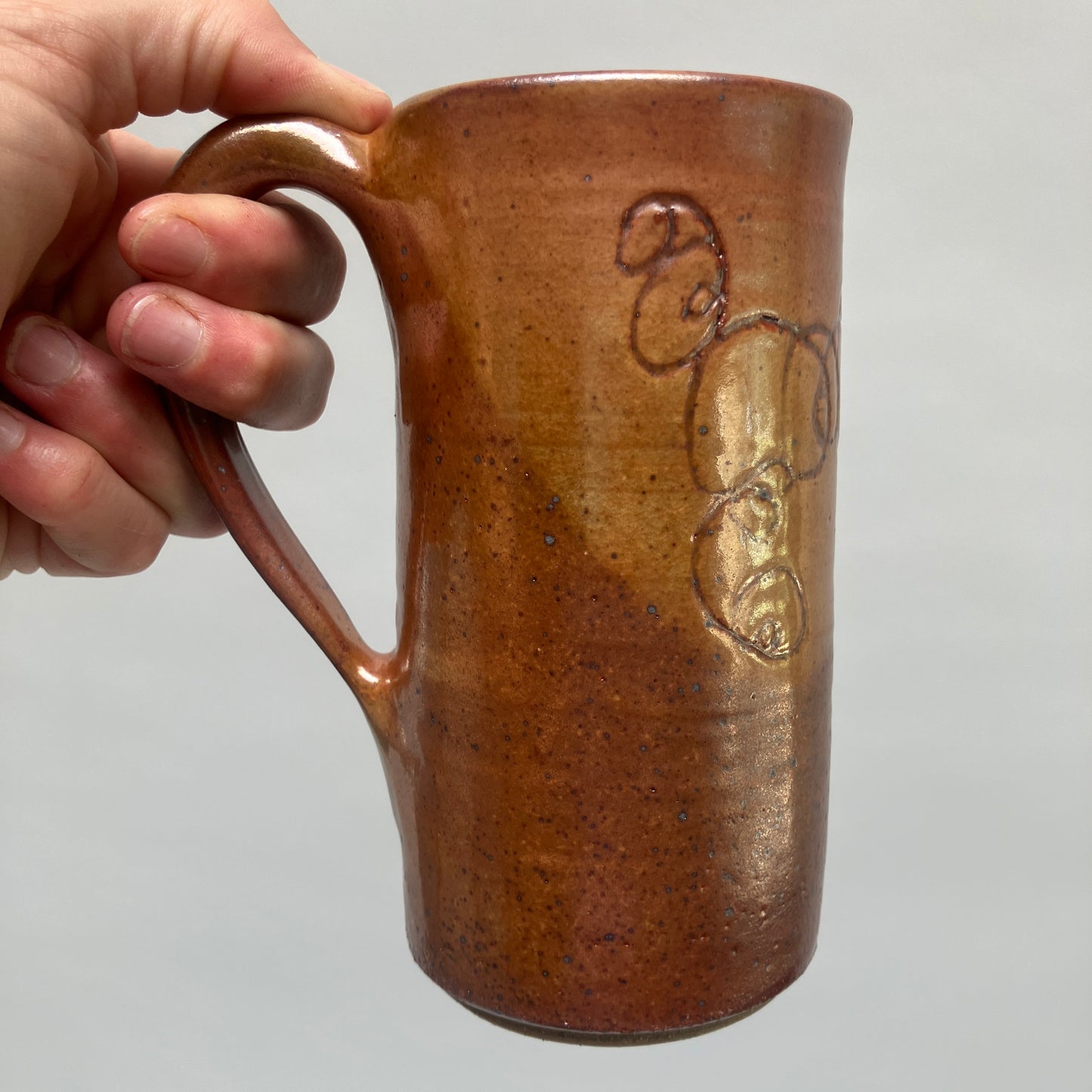 Tall Abstract Mug in Shino