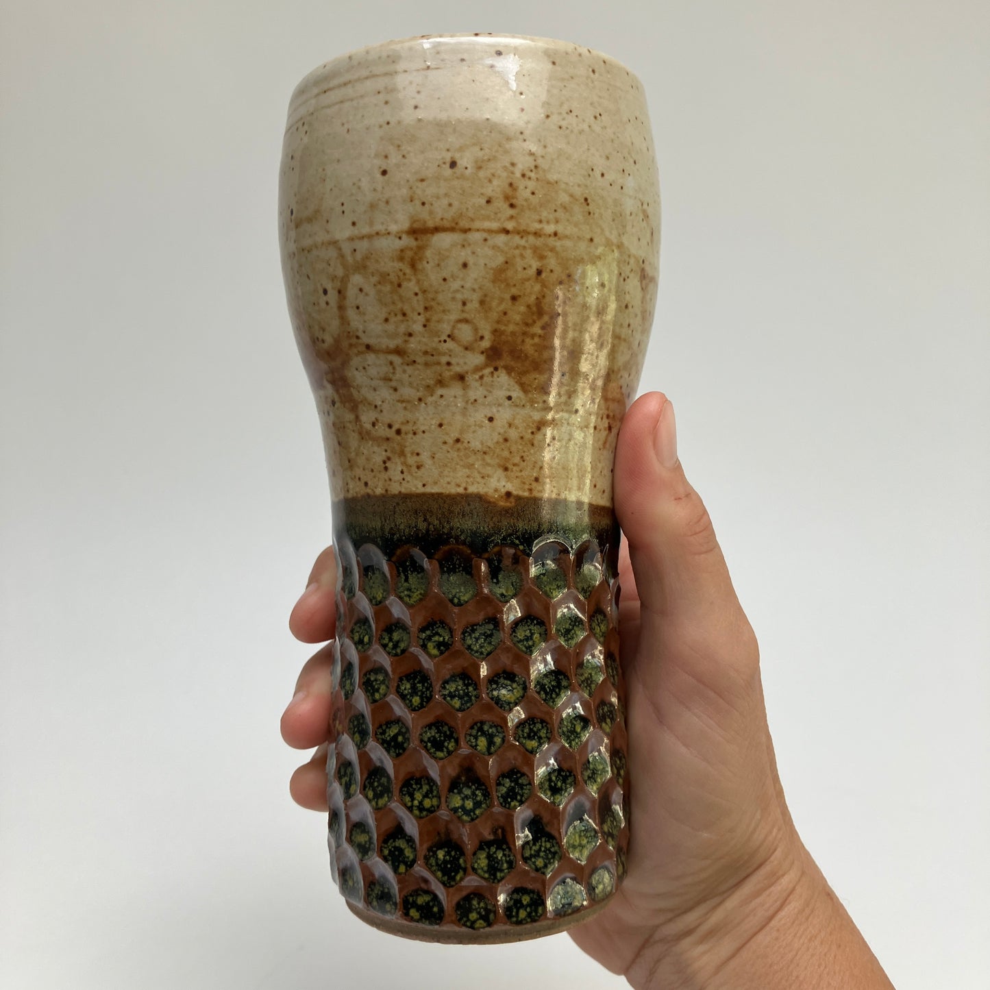 Pint With Bubbles and Hexagons