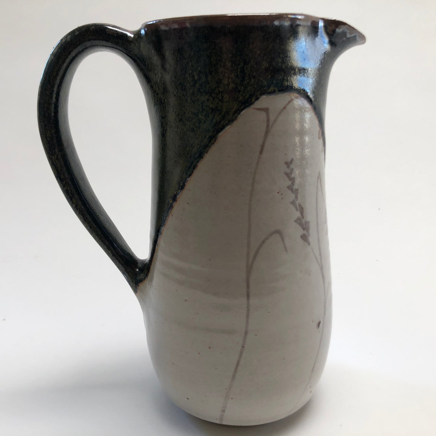 Two Toned Pitcher with Wheat Design