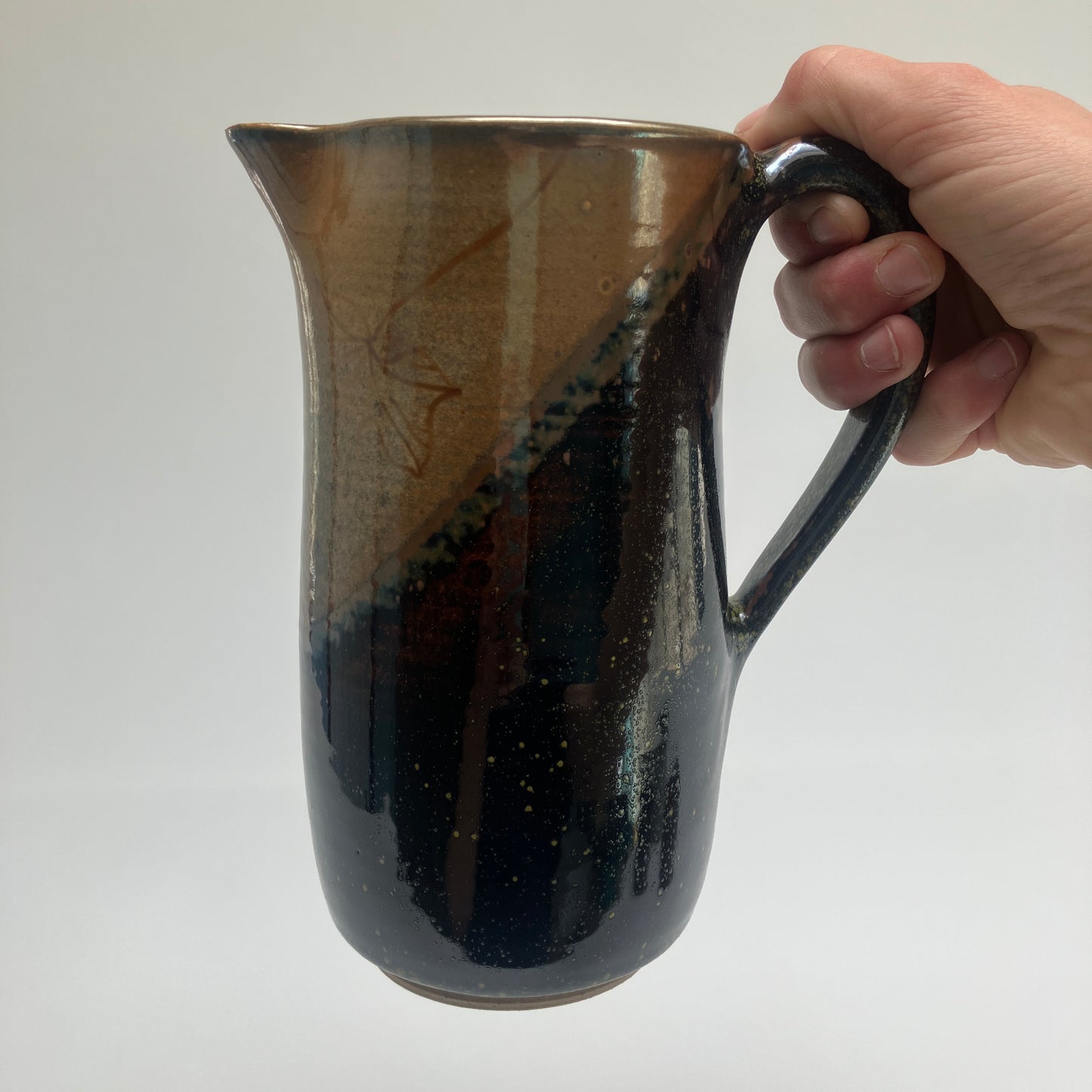 Two Toned Pitcher with Leaves