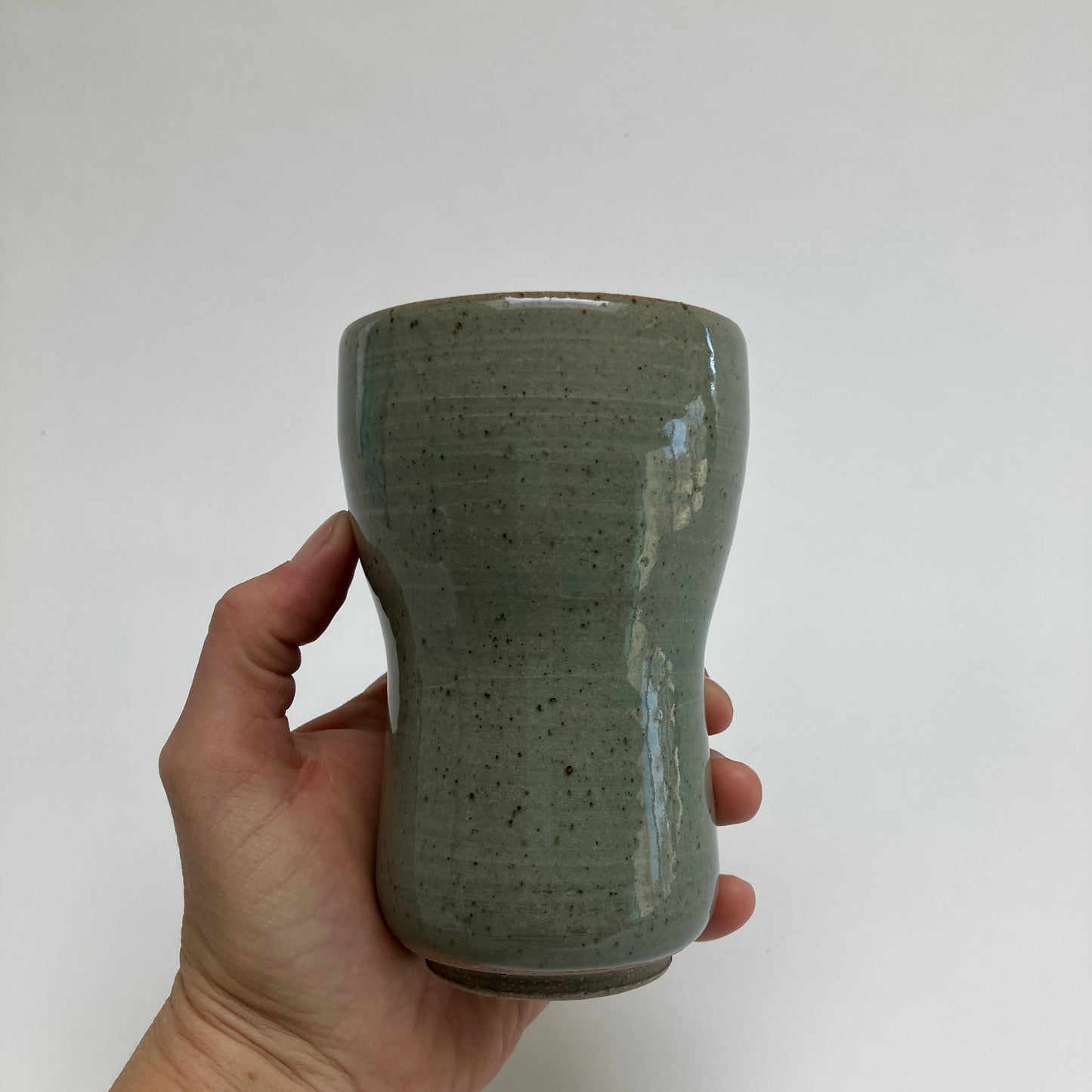 Curvy Celadon Colored Mug