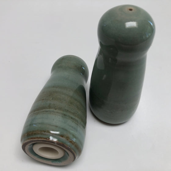 Clay Marbled Salt and Pepper Shakers (Celadon)