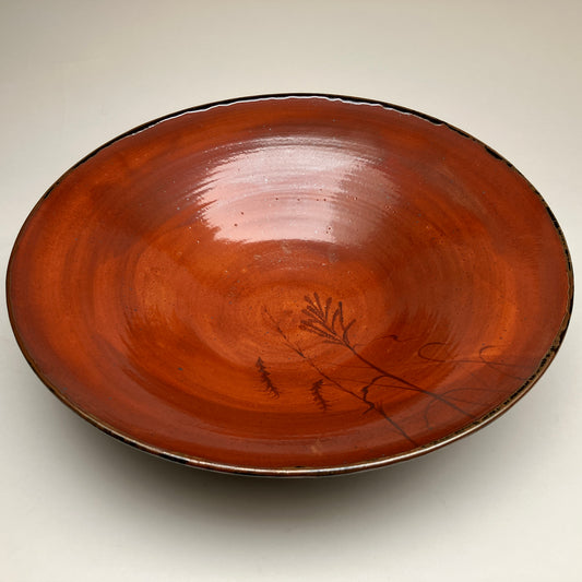 Large Serving Bowl with Grasses