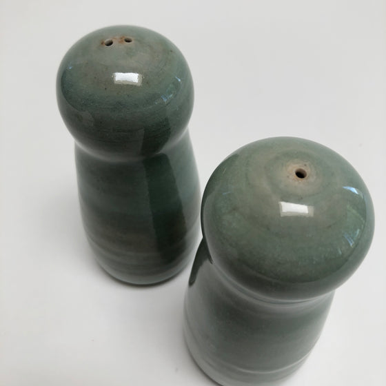 Clay Marbled Salt and Pepper Shakers (Celadon)