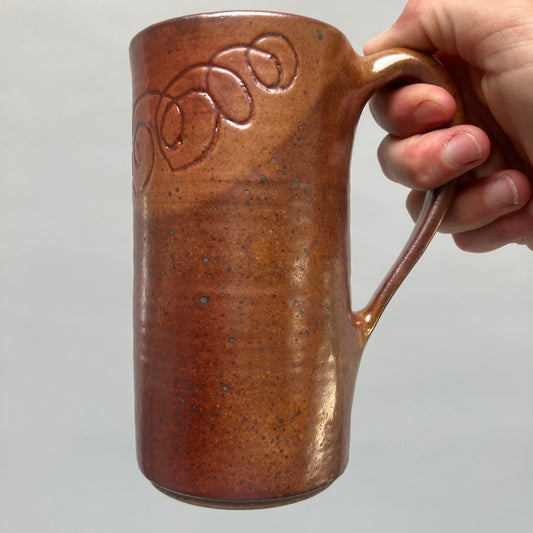 Tall Abstract Mug in Shino