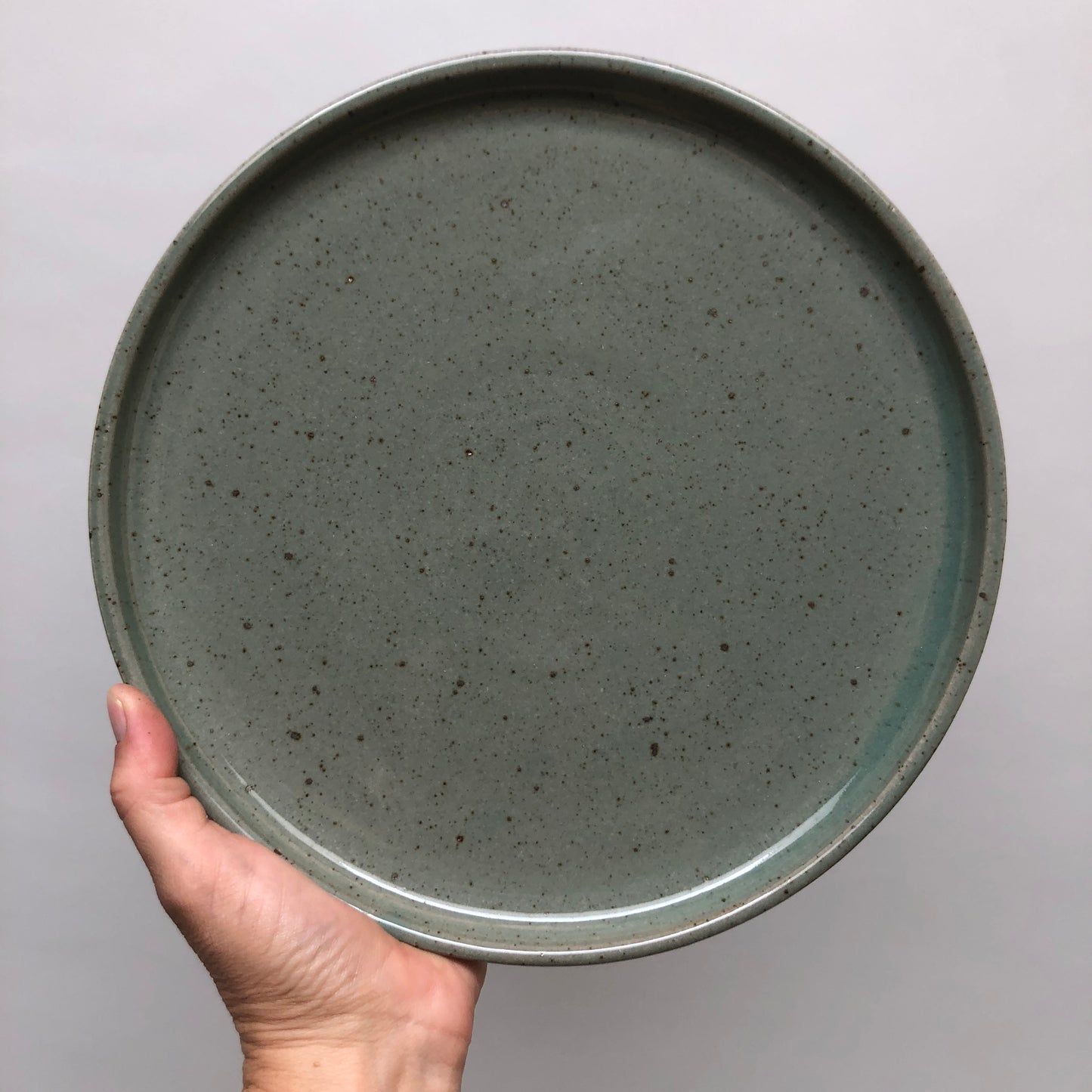 Straight Sided Celadon Colored Plate