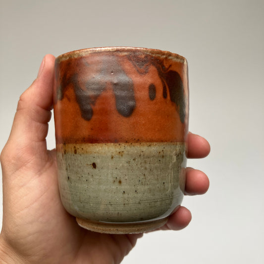 Teacup with Marbled Slip and Celadon