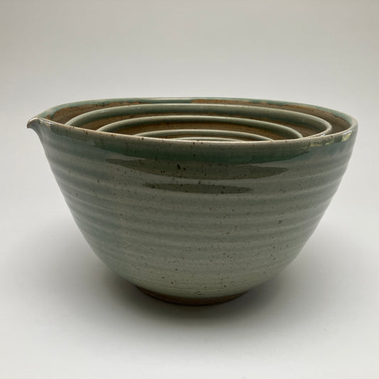 Six Piece Nesting Set of Bowls (Decorated with Leaves)