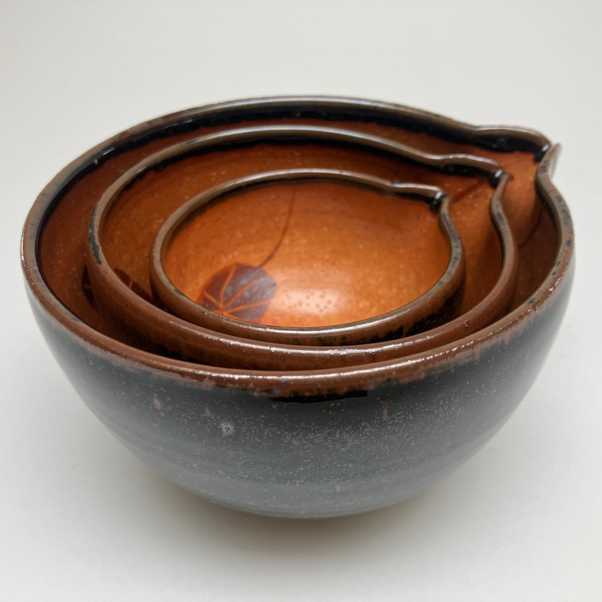 Small Nesting Set With Stylized Botanial