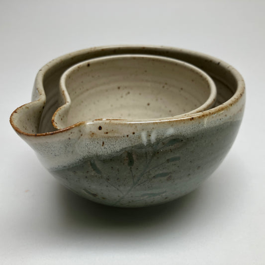 Small Nesting Set in Cream White and Celadon