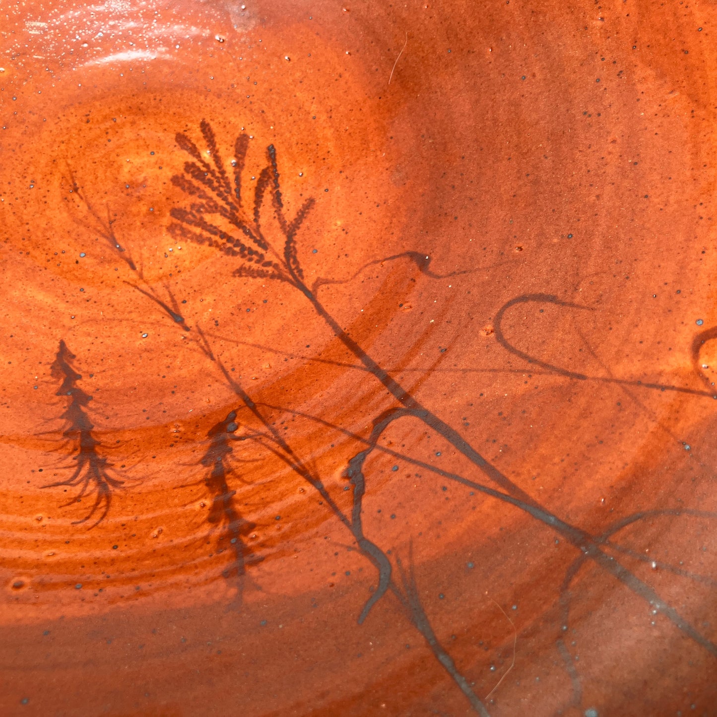 Large Serving Bowl with Grasses