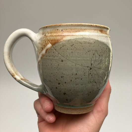 Round Mug with Leaves and Grasses