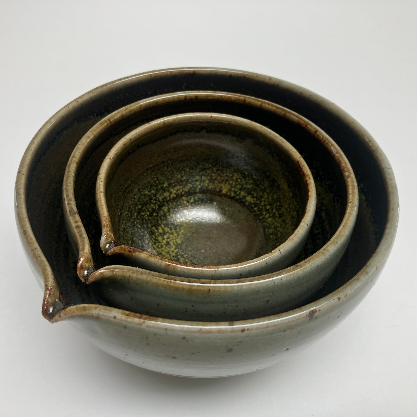 Small Nesting Set in Cream White and Celadon