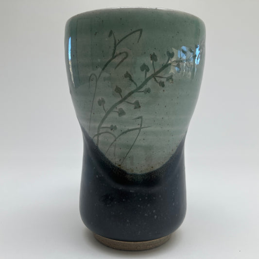 Tapered Mug With Grasses