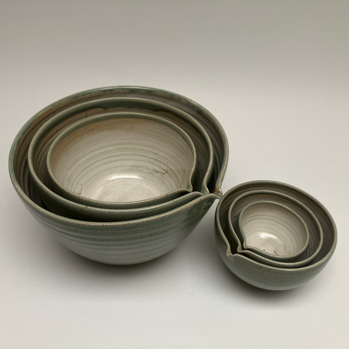 Six Piece Nesting Set of Bowls (Decorated with Leaves)