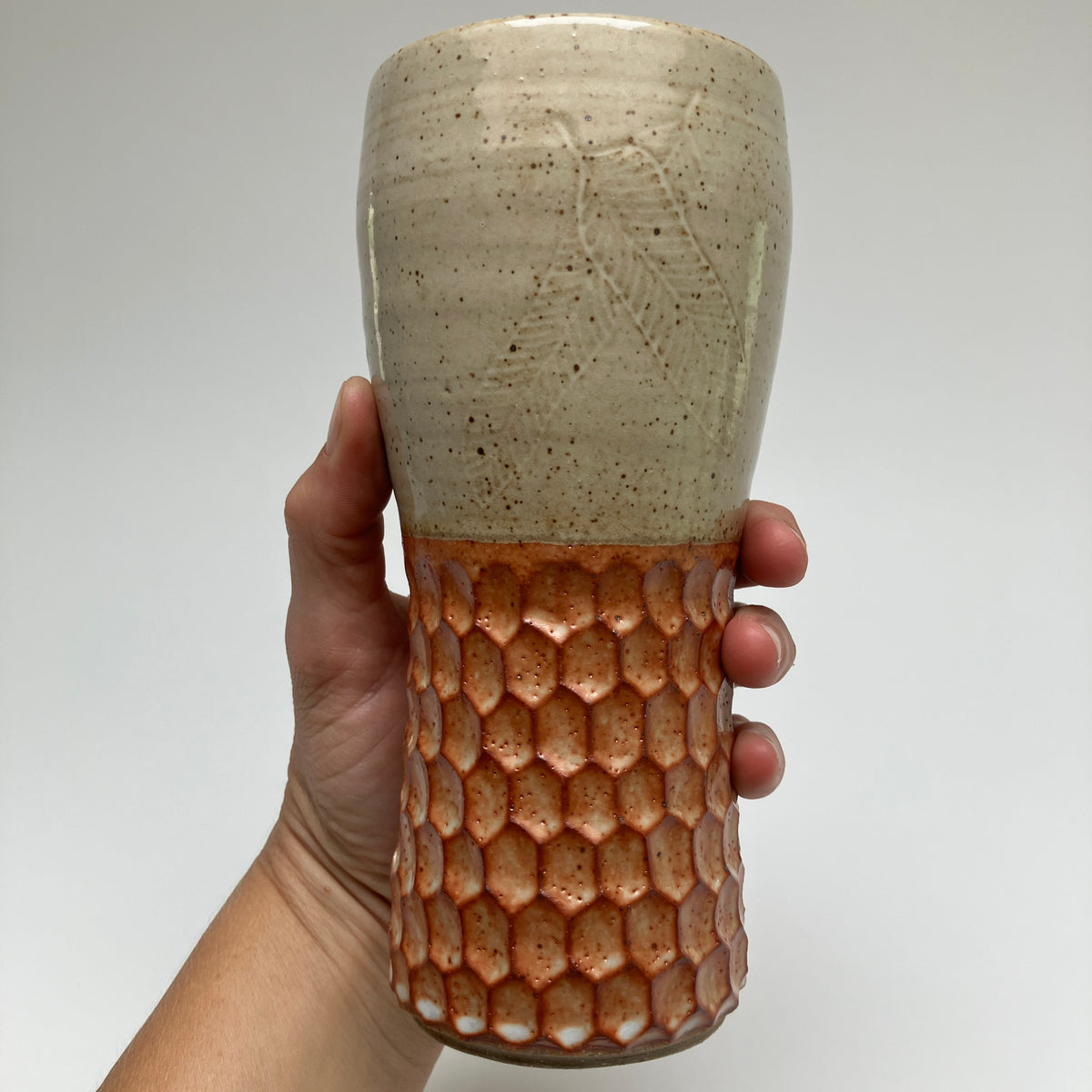 Pint With Feathers And Hexagons