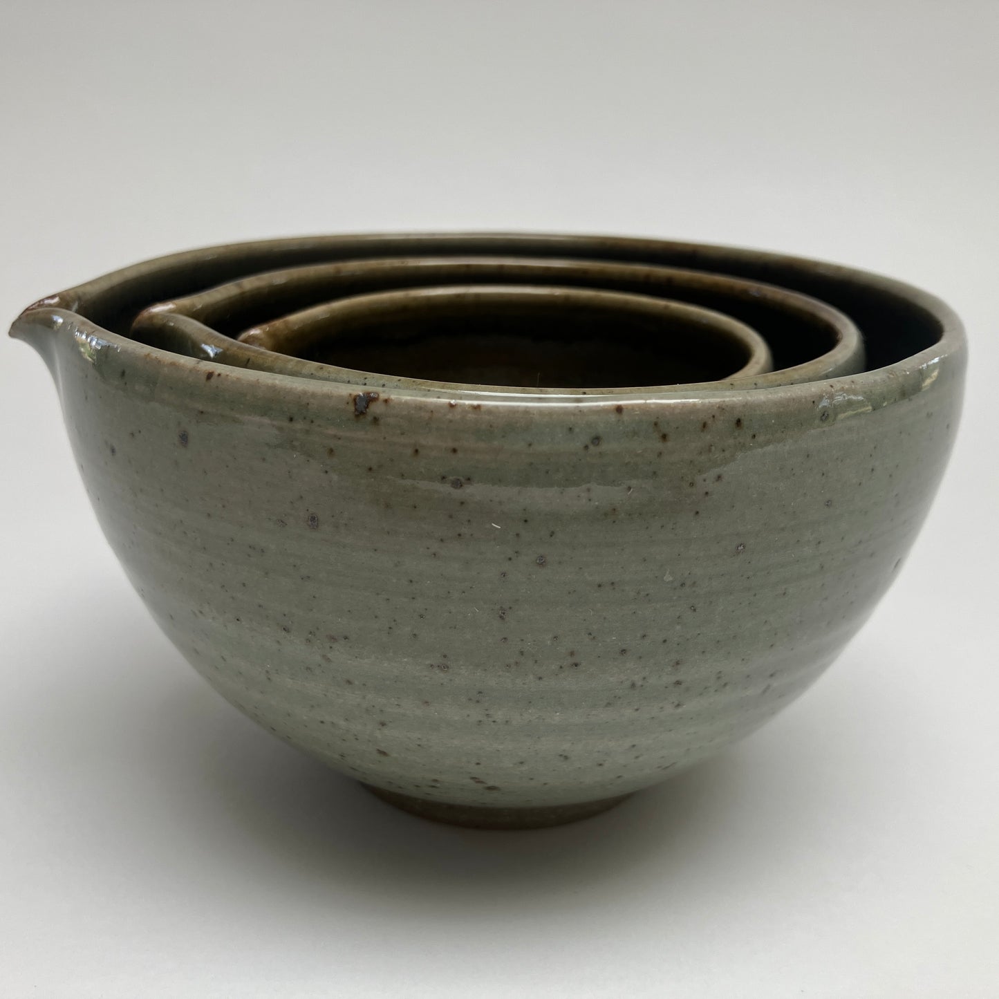 Small Nesting Set in Cream White and Celadon
