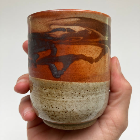 Teacup with Marbling and Cream White Glaze