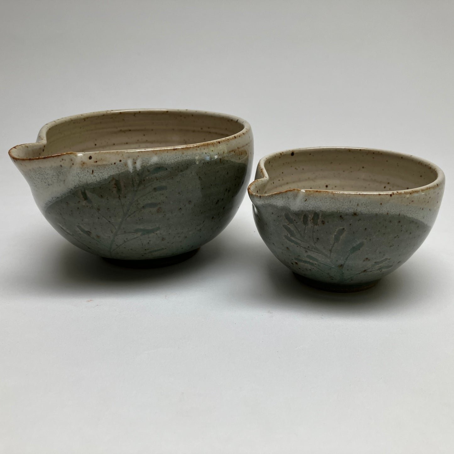 Small Nesting Set in Cream White and Celadon