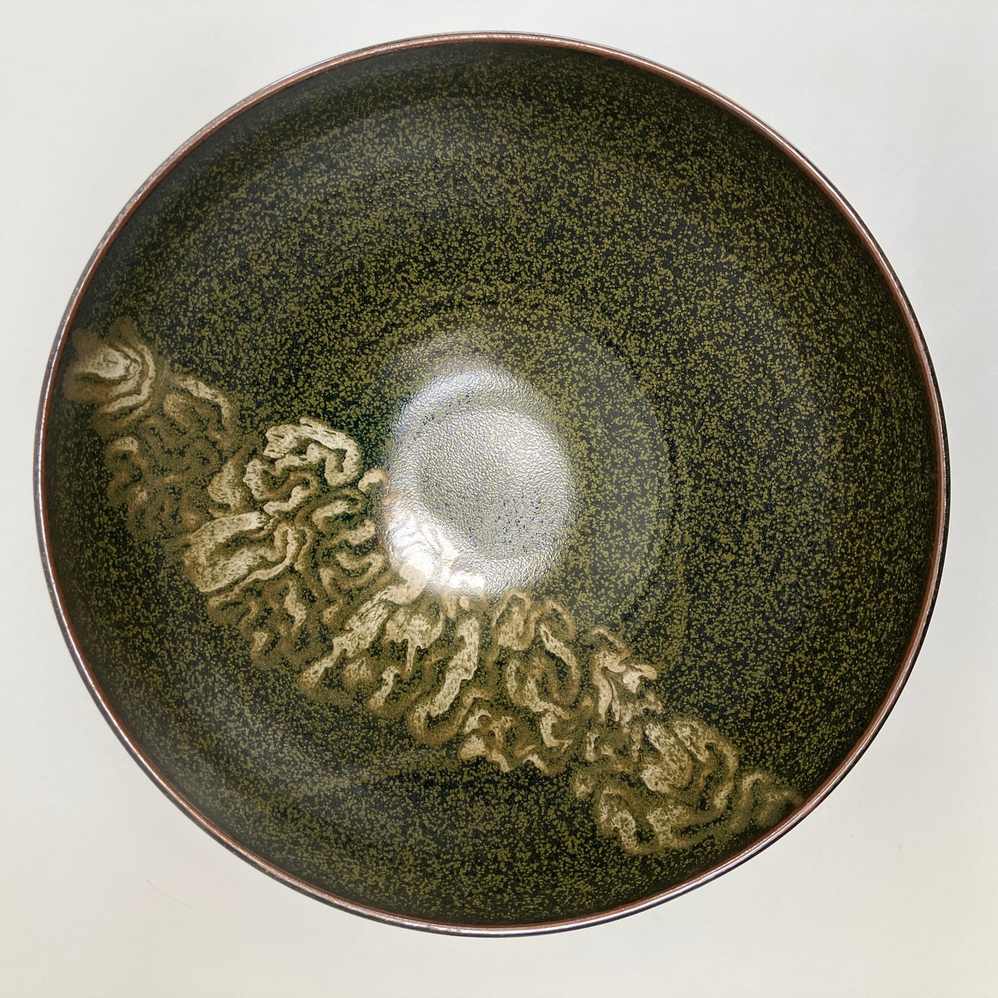 Serving Bowl with Glaze Overlay Embellishment