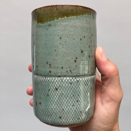Tumbler With Crosshatch Detail