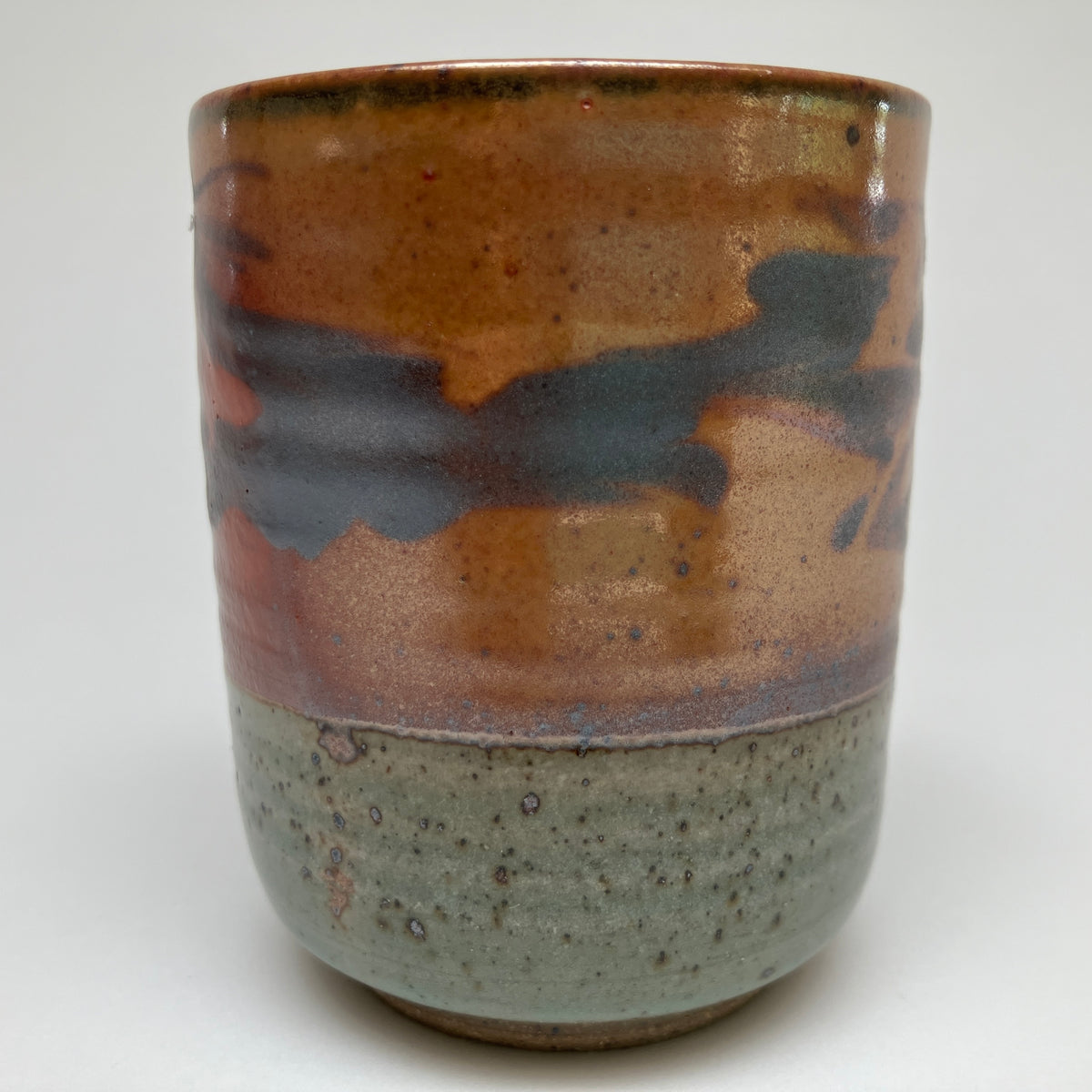 Teacup with Marbled Slip and Celadon