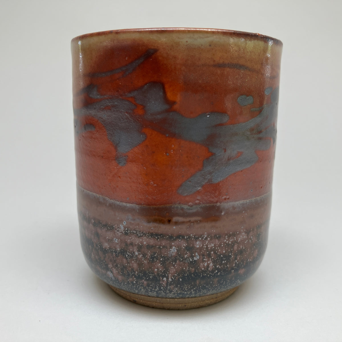 Teacup With Marbled Slip and Tenmoku