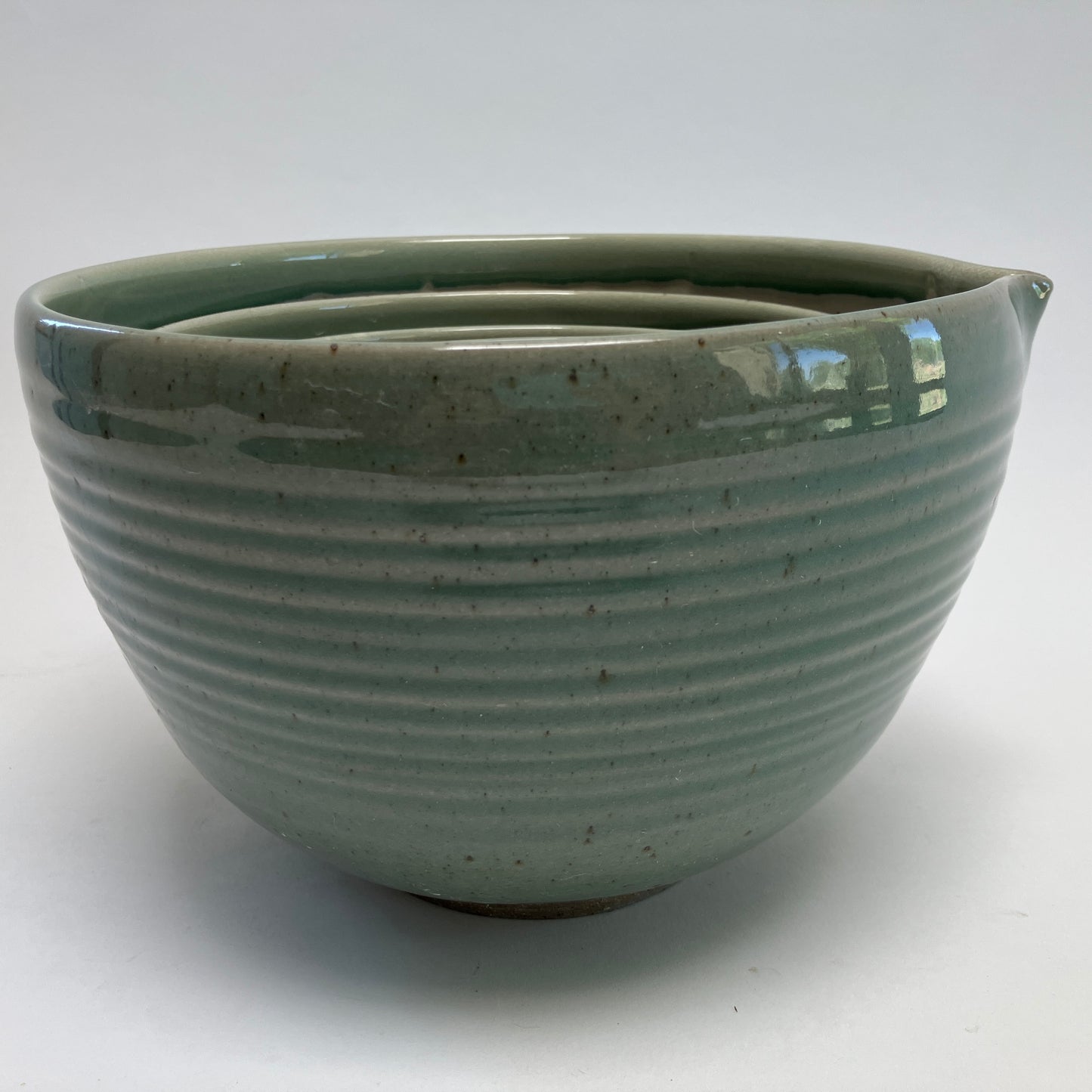 Six Piece Nesting Set of Bowls (Decorated with Feathers)