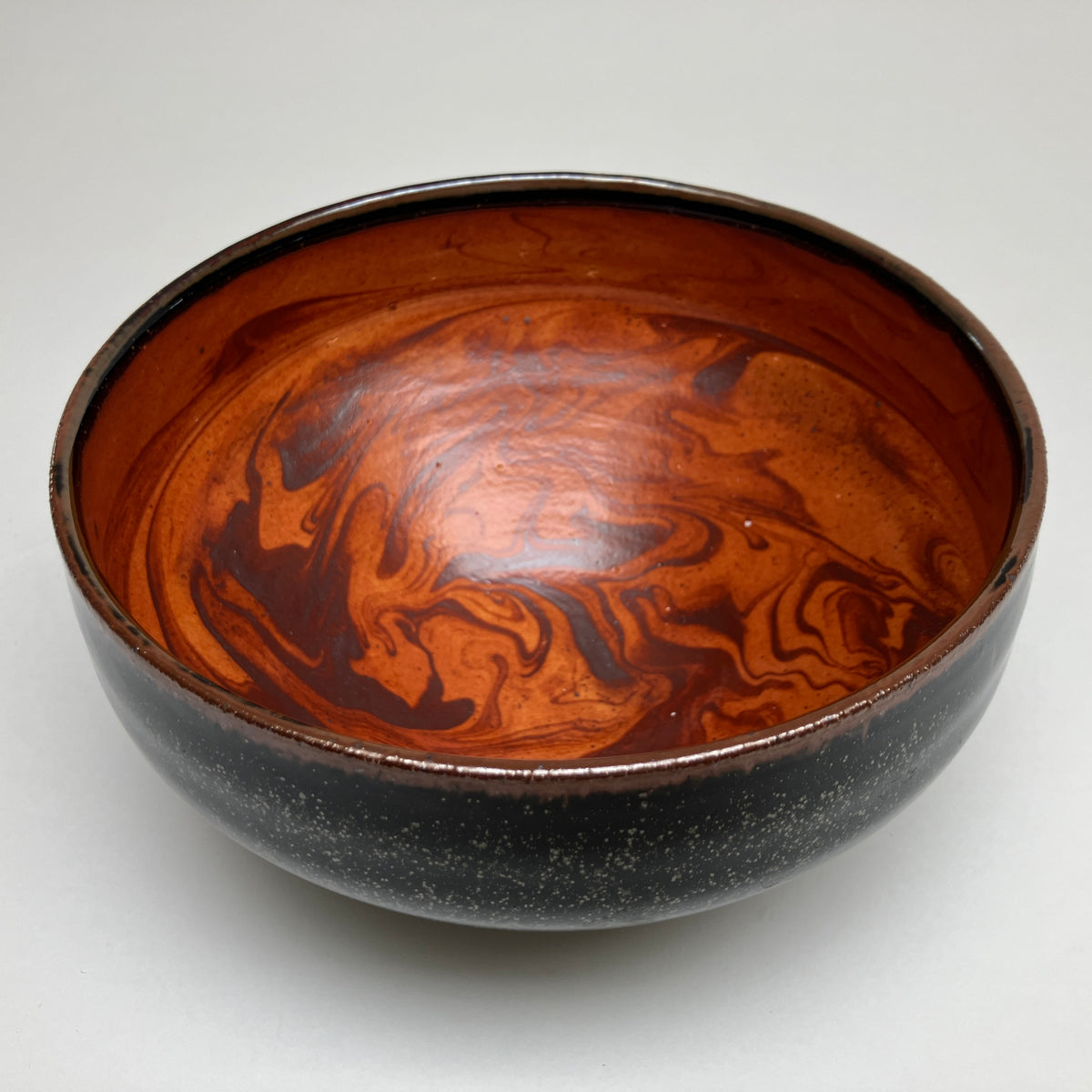 Large Bowl with Slip Marbling