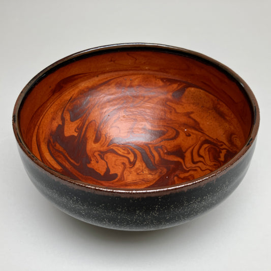 Large Bowl with Slip Marbling