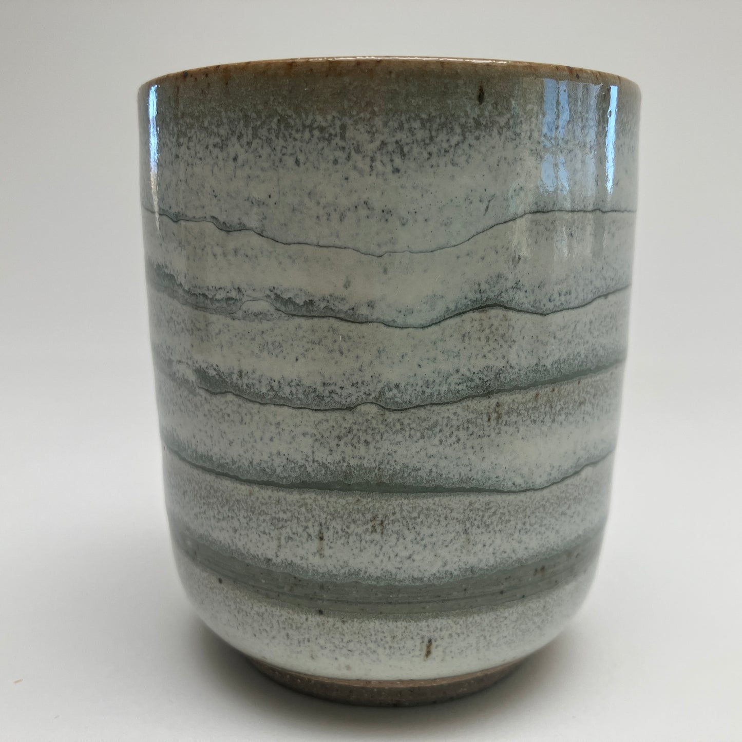 Teacup with Cream and Celadon Glaze Overlay