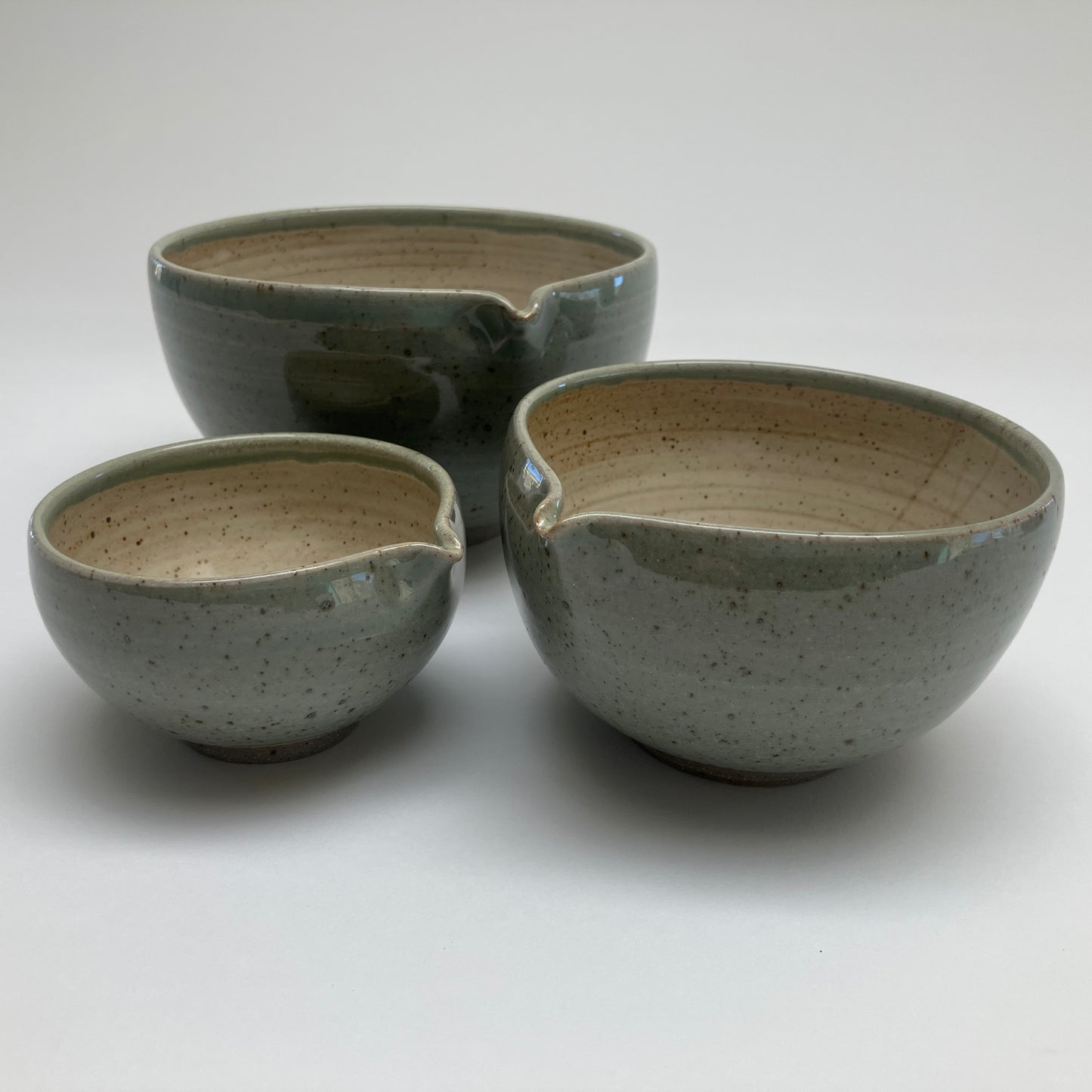 Small Nesting Set in Cream White and Celadon