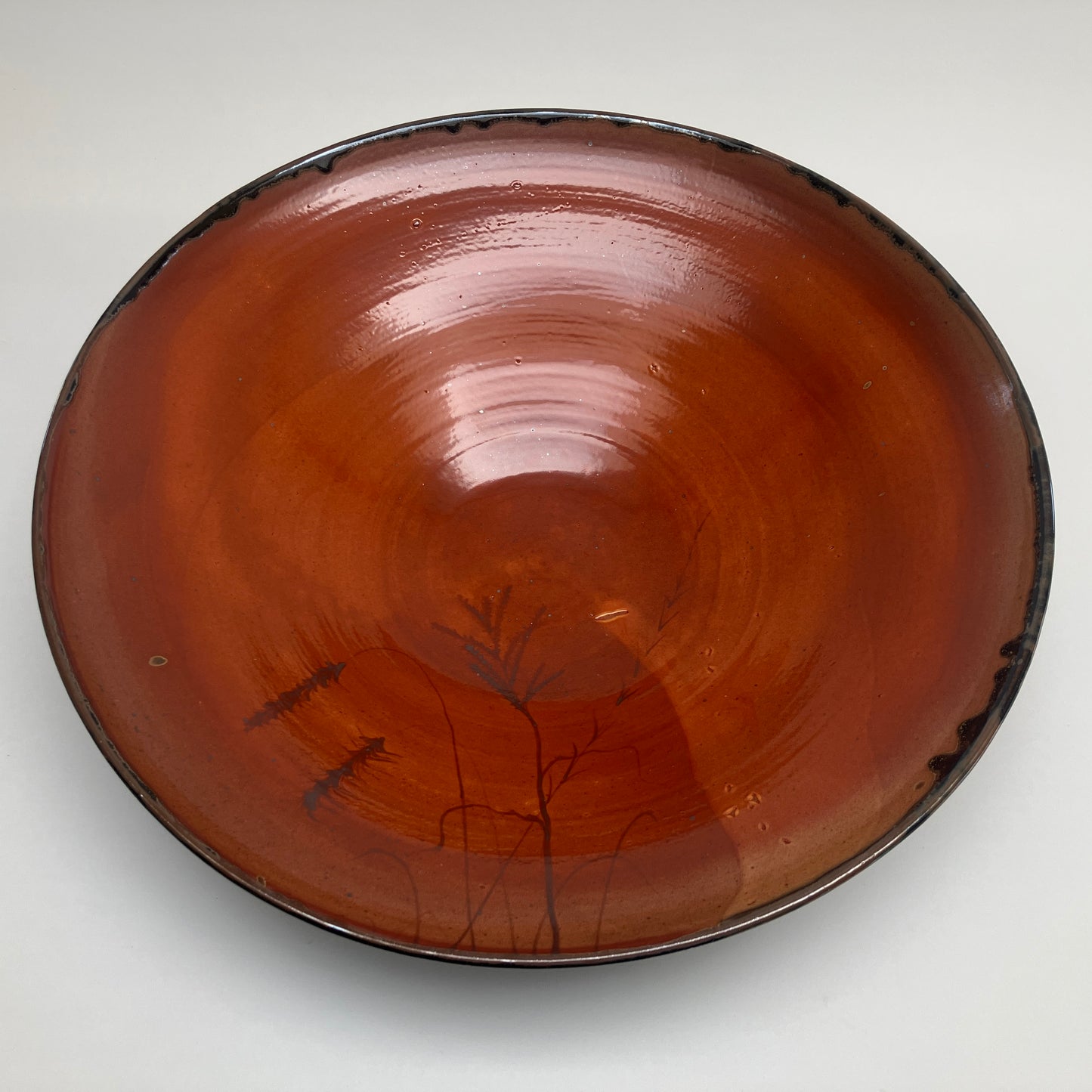 Large Serving Bowl with Grasses