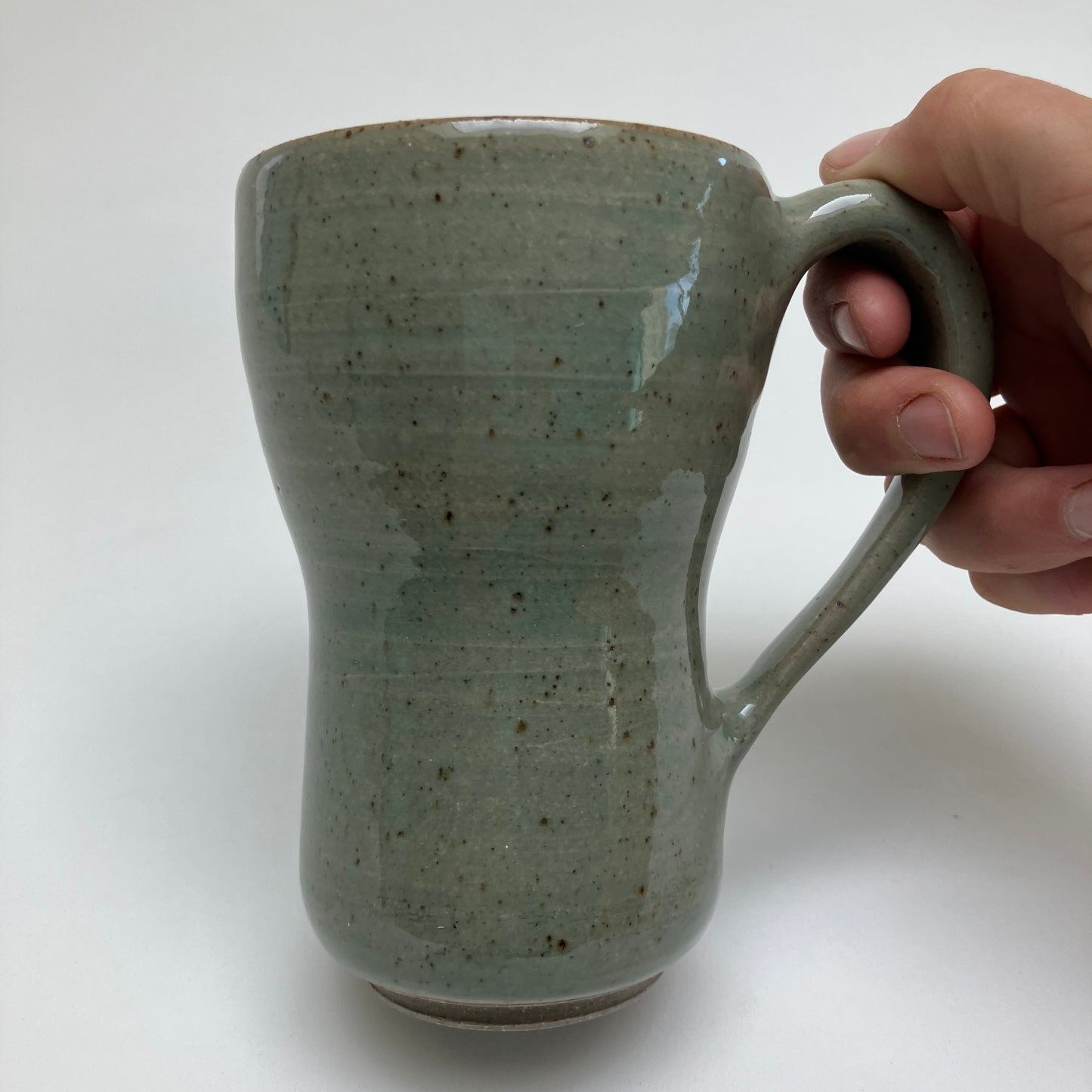 Curvy Celadon Colored Mug